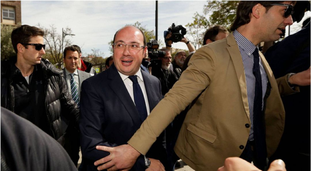 Pedro Antonio Sánchez, expresidente de Murcia, en una visita a los juzgados en 2017 Pedro Antonio Sánchez, expresidente de Murcia, en una visita a los juzgados en 2017