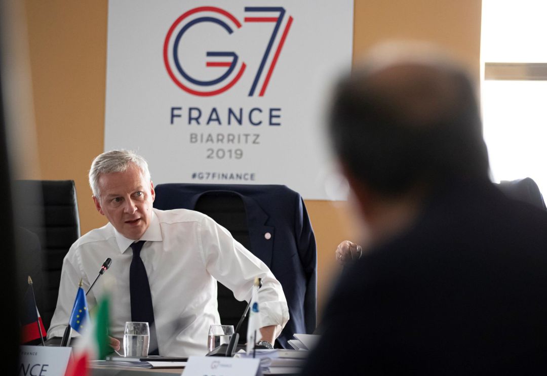 El ministro francés de finanzas, Bruno Le Maire, durante una de las reuniones del G7 Finance, que se celebra en Chantilly. El ministro francés de finanzas, Bruno Le Maire, durante una de las reuniones del G7 Finance, que se celebra en Chantilly.