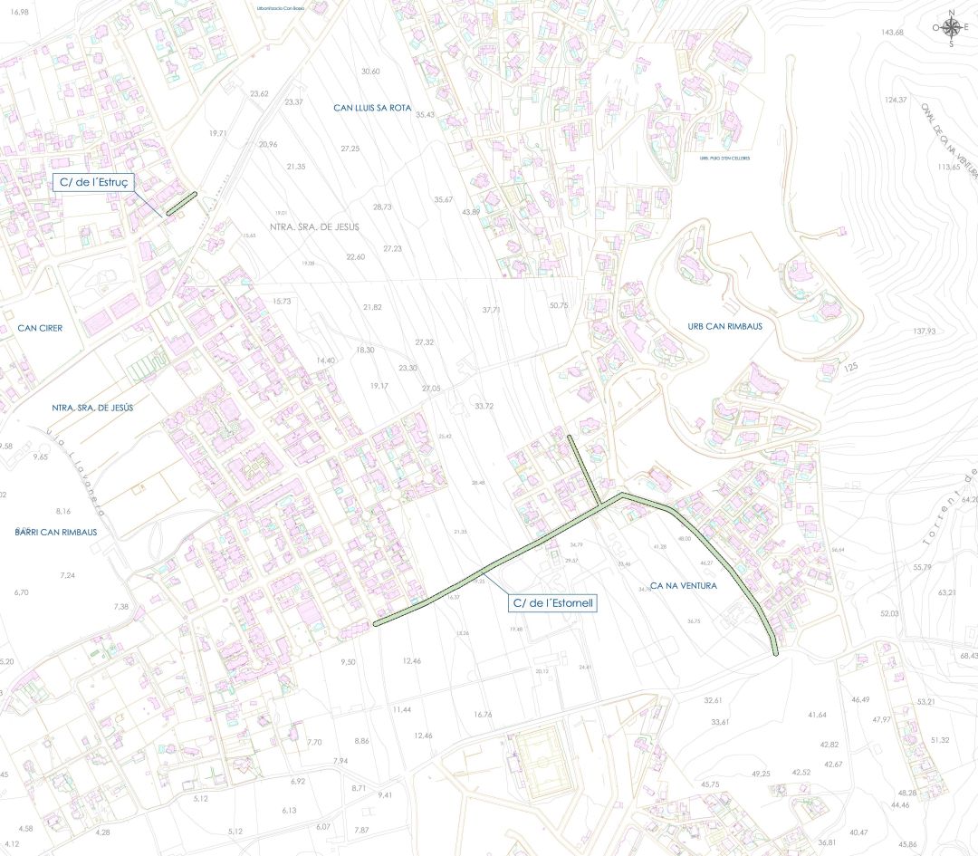 Plano de una de las zonas donde se actuará Plano de una de las zonas donde se actuará