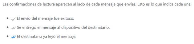 Así funcionan las confirmaciones de lectura. Así funcionan las confirmaciones de lectura.