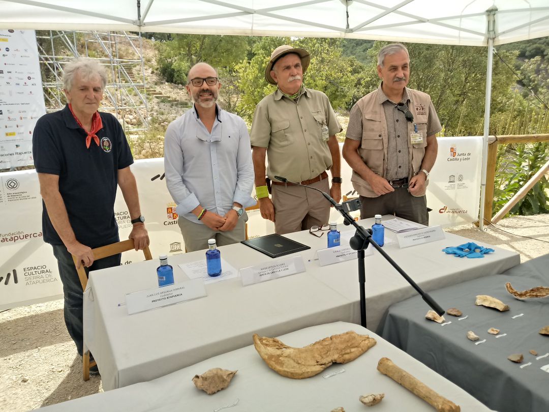 Los co-directores de Atapuerca, Arsuaga, Carbonell y Bermúdez de Castro junto al nuevo consejero de Cultura de la Junta, Javier Ortega (2ºizda) Los co-directores de Atapuerca, Arsuaga, Carbonell y Bermúdez de Castro junto al nuevo consejero de Cultura de la Junta, Javier Ortega (2ºizda)