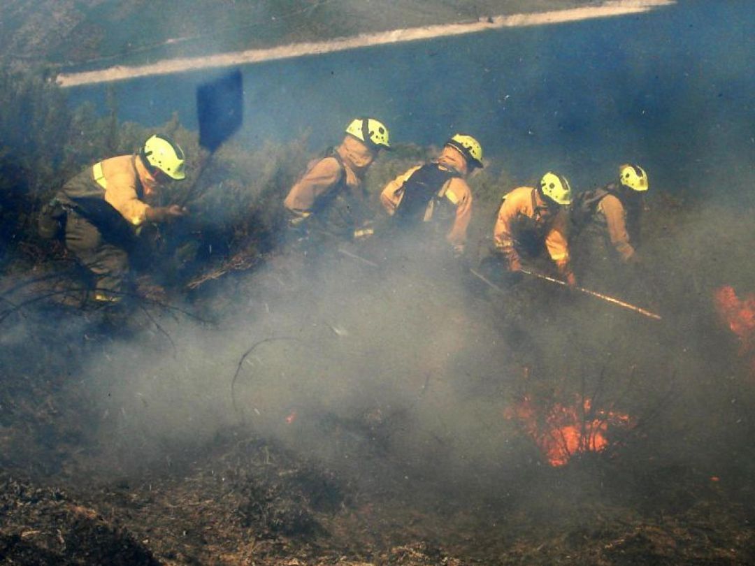 Brigadistas apagando un incendio Brigadistas apagando un incendio