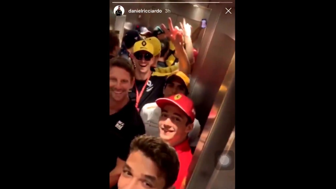La divertida anécdota del GP de Alemania: diez pilotos encerrados en un ascensor