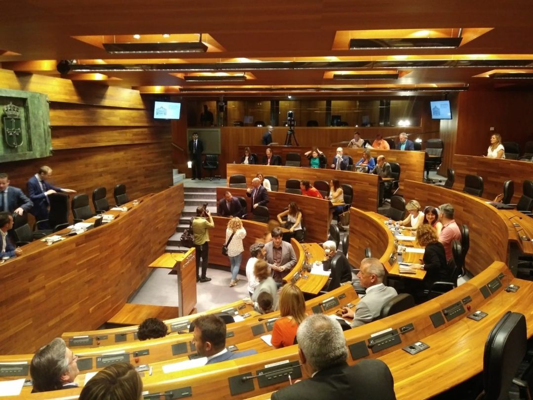 Sesión del pleno de la Junta General a punto de comenzar. Sesión del pleno de la Junta General a punto de comenzar.