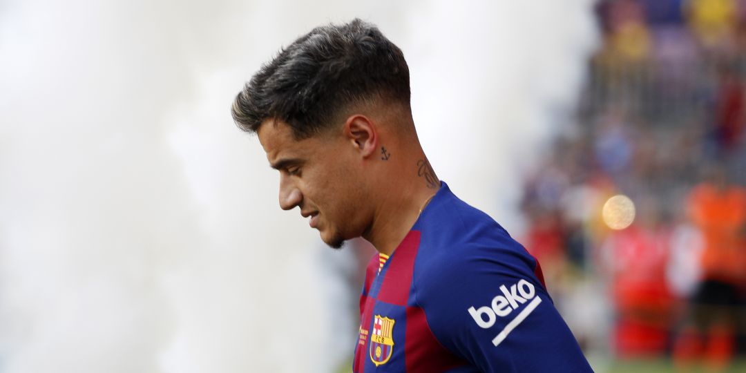Coutiho, durante la presentación del Barcelona en el Trofeo Joan Gamper Coutiho, durante la presentación del Barcelona en el Trofeo Joan Gamper