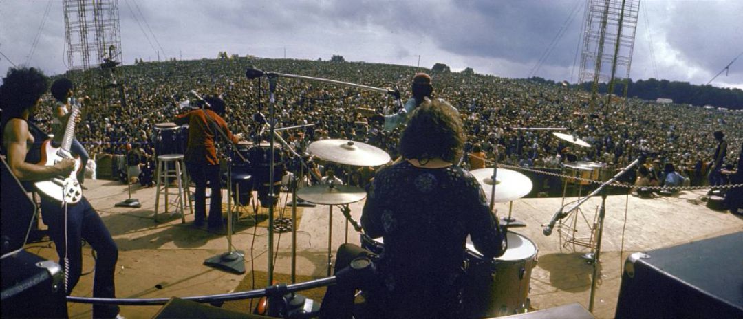Vistas desde el escenario de Woodstock durante la actuación de Santana Vistas desde el escenario de Woodstock durante la actuación de Santana