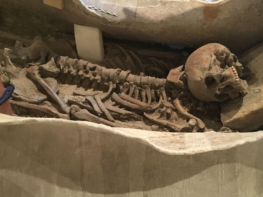 Restos óseos del hombre de unos 35 años encontrado en un sarcófago romano de plomo en unas obras del centro de la ciudad de Granada Restos óseos del hombre de unos 35 años encontrado en un sarcófago romano de plomo en unas obras del centro de la ciudad de Granada