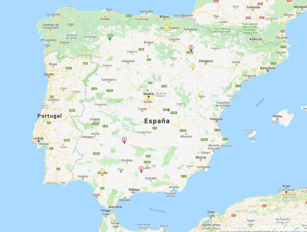 El mapa muestra información relevante sobre la carretera. El mapa muestra información relevante sobre la carretera.