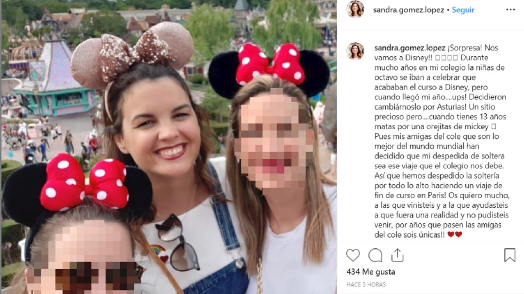 Sandra Gómez, de despedida de soltera en Disneyland