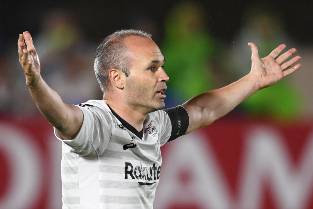 Iniesta, durante el partido. Iniesta, durante el partido.