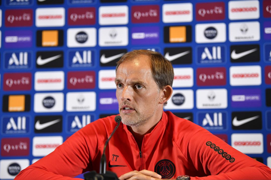 Tuchel, durante la rueda de prensa. Tuchel, durante la rueda de prensa.