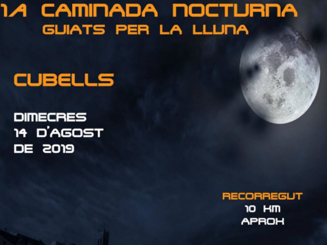 La caminada començarà a les 21 hores a la pista poliesportiva de Cubells. La caminada començarà a les 21 hores a la pista poliesportiva de Cubells.