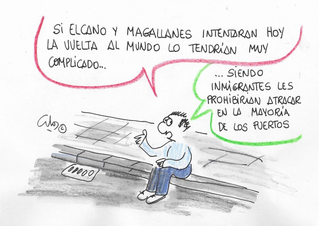 'La viñeta de Villanueva' y el Juan Sebastán Elcano: 'La viñeta de Villanueva' 'La viñeta de Villanueva' y el Juan Sebastán Elcano: 'La viñeta de Villanueva'
