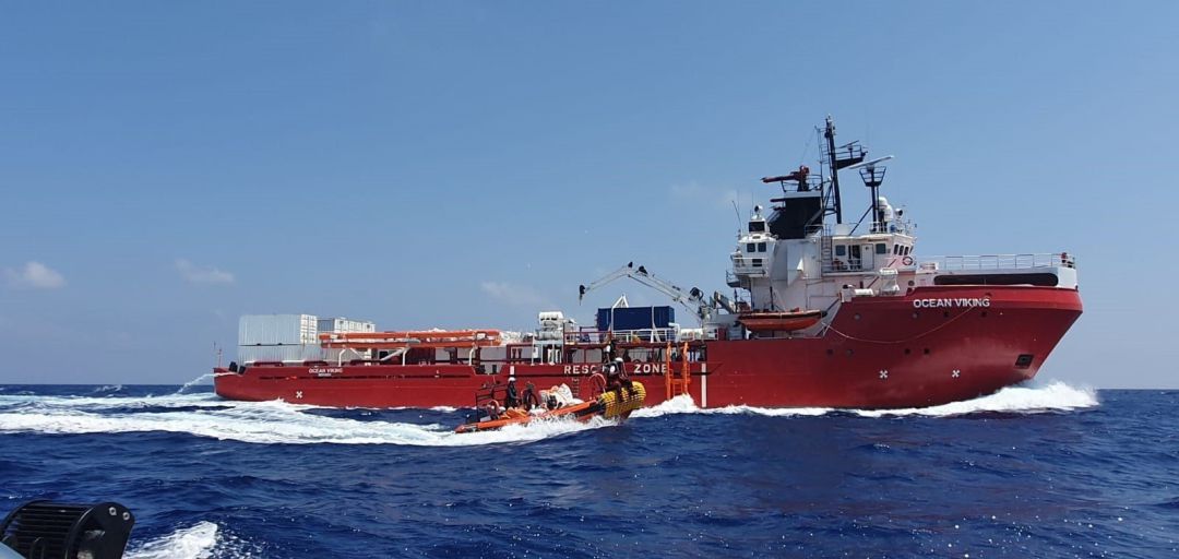 El barco de rescate 'Ocean Viking' de MSF y SOS Mediterranée. El barco de rescate 'Ocean Viking' de MSF y SOS Mediterranée.