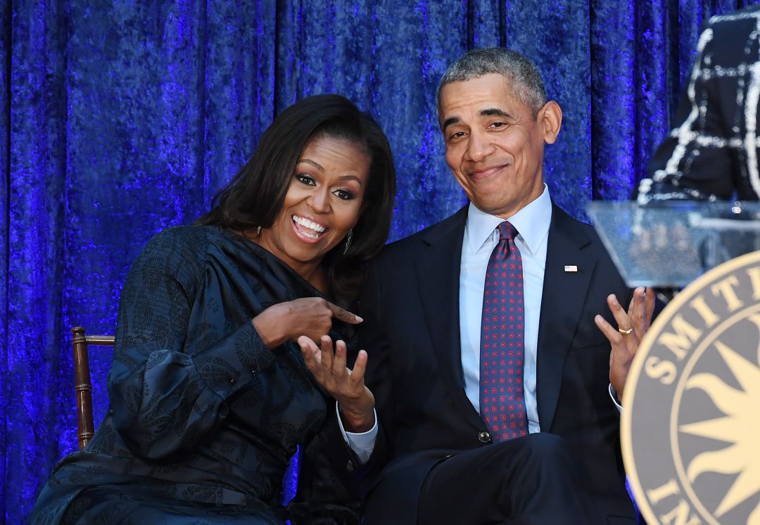 Michelle Obama y Barack Obama, durante un acto con la prensa Michelle Obama y Barack Obama, durante un acto con la prensa