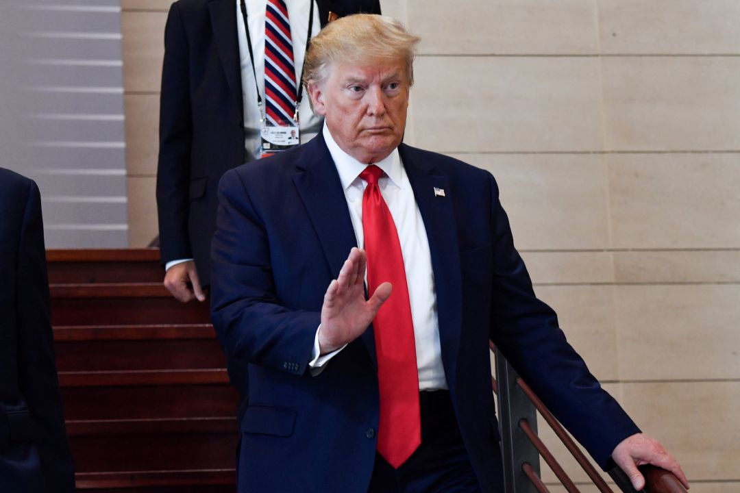 Donald Trump, durante una de las reuniones en el G7 celebrado en Biarritz Donald Trump, durante una de las reuniones en el G7 celebrado en Biarritz