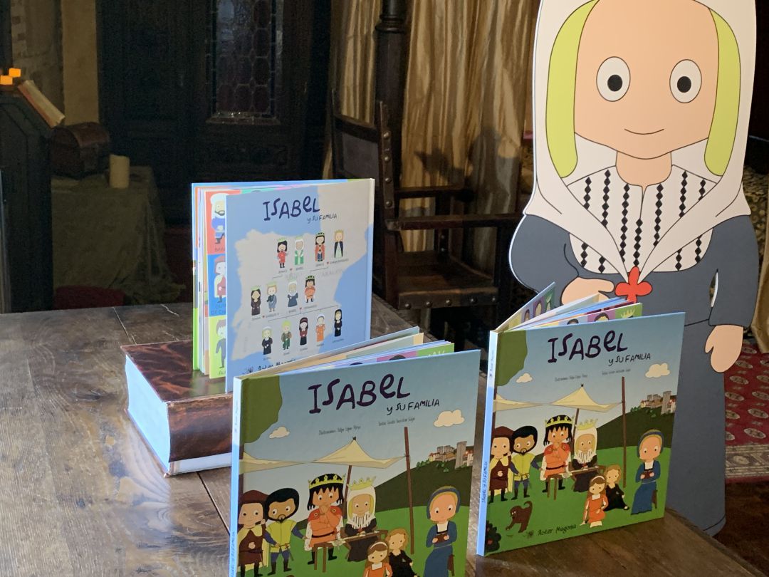 Portada del cuento ilustrado que narra la historia de Isabel la Católica y familia Portada del cuento ilustrado que narra la historia de Isabel la Católica y familia