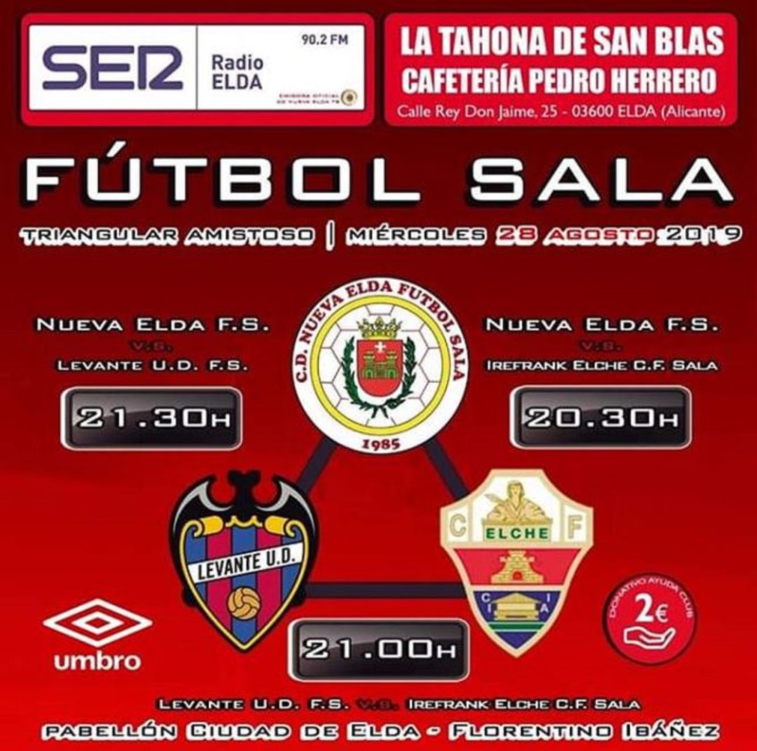 Atractivo triangular de fútbol sala en el "Ciudad de Elda - Florentino Ibáñez" Atractivo triangular de fútbol sala en el "Ciudad de Elda - Florentino Ibáñez"