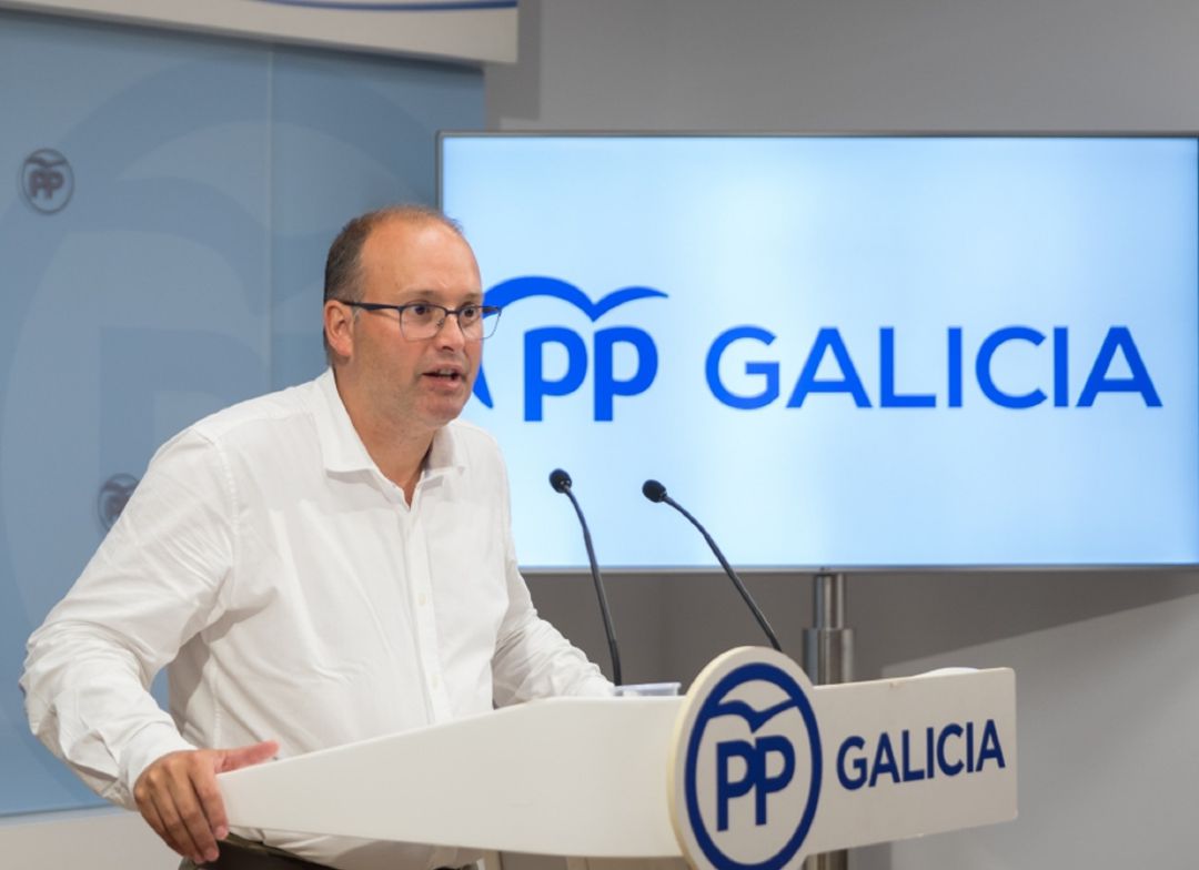 El secretario general del PPdeG, Miguel Tellado, en rueda de prensa El secretario general del PPdeG, Miguel Tellado, en rueda de prensa