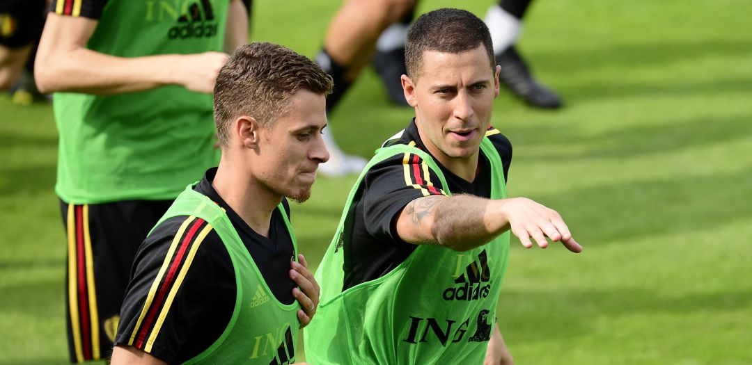 Eden Hazard y Thorgan Hazard, durante un entrenamiento con Bélgica del pasado mes de junio Eden Hazard y Thorgan Hazard, durante un entrenamiento con Bélgica del pasado mes de junio