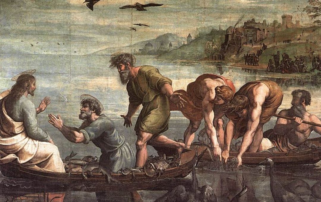 'La pesca milagrosa'. Cartón pintado los Rafael en el Renacimiento Italiano. 'La pesca milagrosa'. Cartón pintado los Rafael en el Renacimiento Italiano.