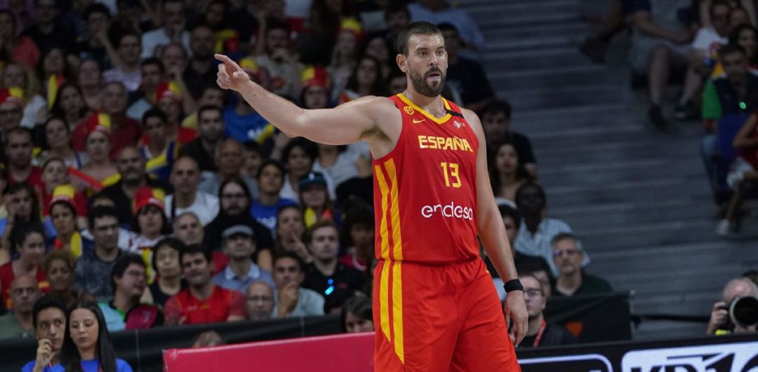 Marc Gasol, durante un partido de la Selección Española durante el Mundial Marc Gasol, durante un partido de la Selección Española durante el Mundial