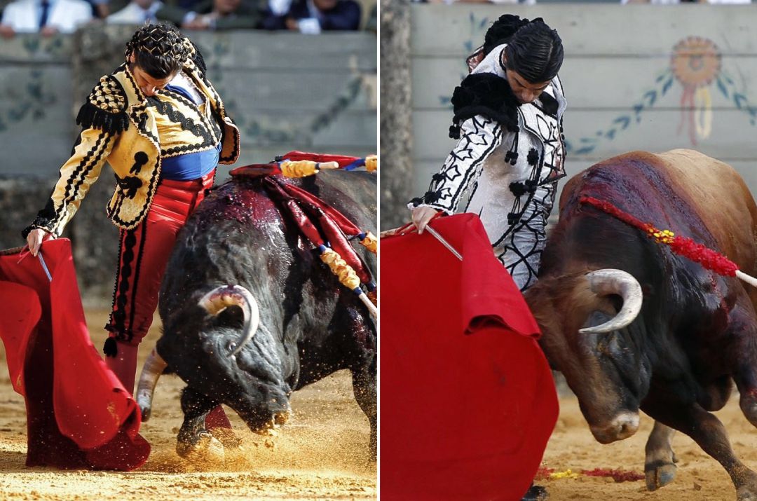 Morante de la Puebla -a la izquierda- y Pablo Aguado, durante su actuación del pasado 31 de agosto en la Maestranza de Ronda Morante de la Puebla -a la izquierda- y Pablo Aguado, durante su actuación del pasado 31 de agosto en la Maestranza de Ronda