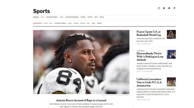 El rotativo de la principal ciudad americana destaca la noticia de Antonio Brown por encima de la del Mundial de baloncesto El rotativo de la principal ciudad americana destaca la noticia de Antonio Brown por encima de la del Mundial de baloncesto