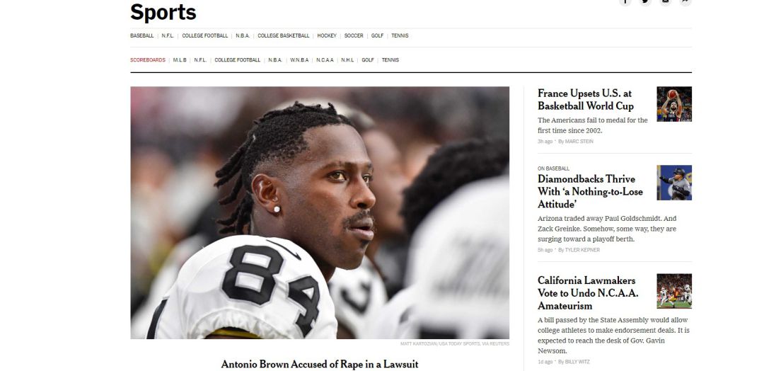 La sección de deportes del New York Times La sección de deportes del New York Times
