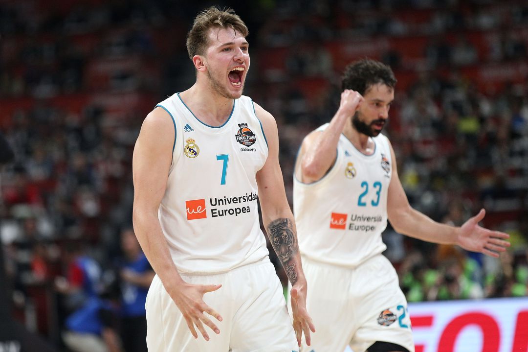 Doncic, en un partido del Real Madrid junto a Sergio Llull, uno de los artífices del pase de España a la final del Mundial. Doncic, en un partido del Real Madrid junto a Sergio Llull, uno de los artífices del pase de España a la final del Mundial.