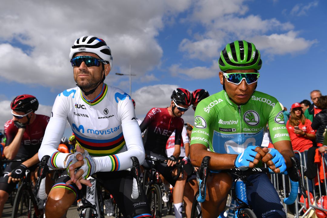 Los corredores del Movistar Alejandro Valverde y Nairo Quintana Los corredores del Movistar Alejandro Valverde y Nairo Quintana