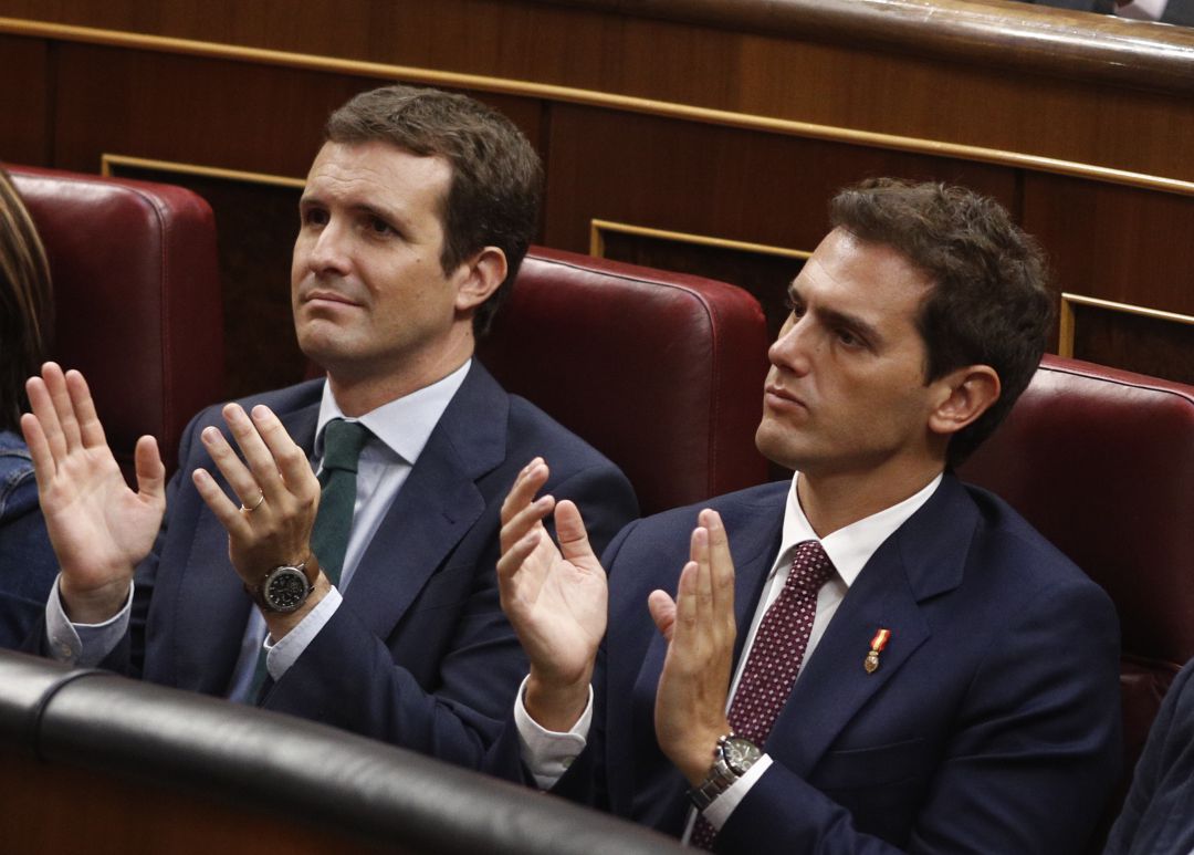 Pablo Casado y Albert Rivera, en el Congreso de los Diputados Pablo Casado y Albert Rivera, en el Congreso de los Diputados