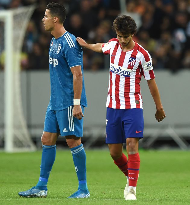 Cristiano y Joao Félix, en el partido entre la Juventus y el Atlético en la pretemporada. Cristiano y Joao Félix, en el partido entre la Juventus y el Atlético en la pretemporada.