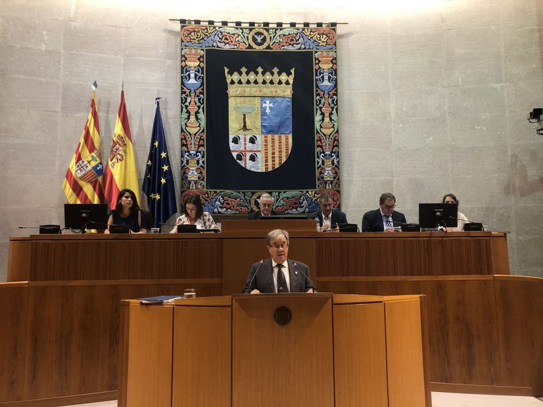 El Justicia de Aragón, Ángel Dolado, durante su intervención en las Cortes de Aragón El Justicia de Aragón, Ángel Dolado, durante su intervención en las Cortes de Aragón