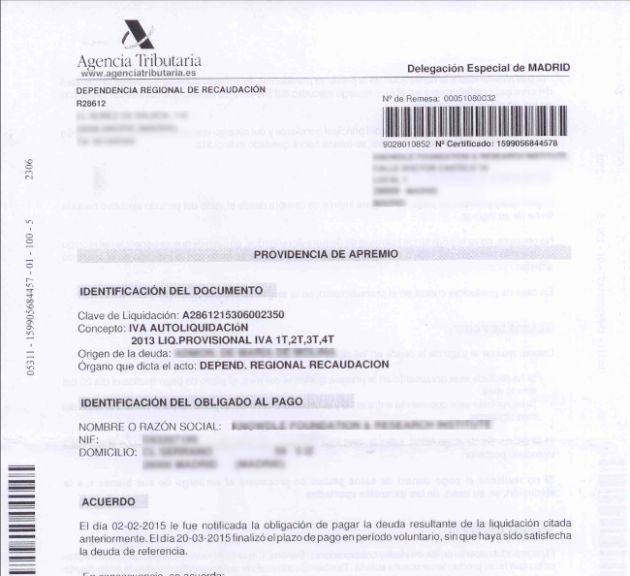 La factura adjunta en el correo electrónico. La factura adjunta en el correo electrónico.
