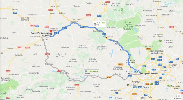 Algo más de 100 kilómetros separan la cárcel de Brieva donde cumple condena Urdangarin del Hogar Don Orione donde será voluntario cada martes y jueves. Algo más de 100 kilómetros separan la cárcel de Brieva donde cumple condena Urdangarin del Hogar Don Orione donde será voluntario cada martes y jueves.