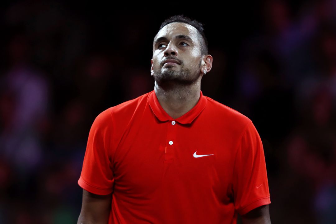 Kyrgios, durante el partido contra Federer Kyrgios, durante el partido contra Federer