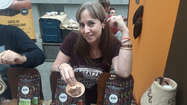 Rakel G. Setién, en el Salón del Chocolate de Madrid. Rakel G. Setién, en el Salón del Chocolate de Madrid.