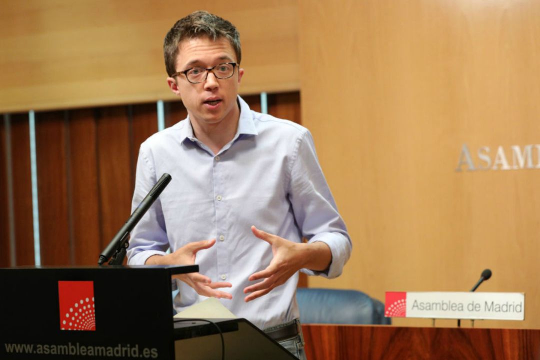 Íñigo Errejón, en una imagen en la Asamblea de Madrid. Íñigo Errejón, en una imagen en la Asamblea de Madrid.
