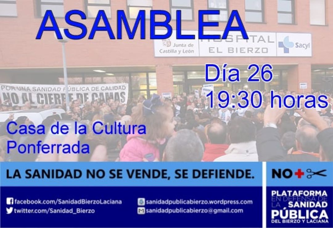 La Plataforma en Defensa de la Sanidad Pública Bierzo-Laciana debate nuevas acciones La Plataforma en Defensa de la Sanidad Pública Bierzo-Laciana debate nuevas acciones