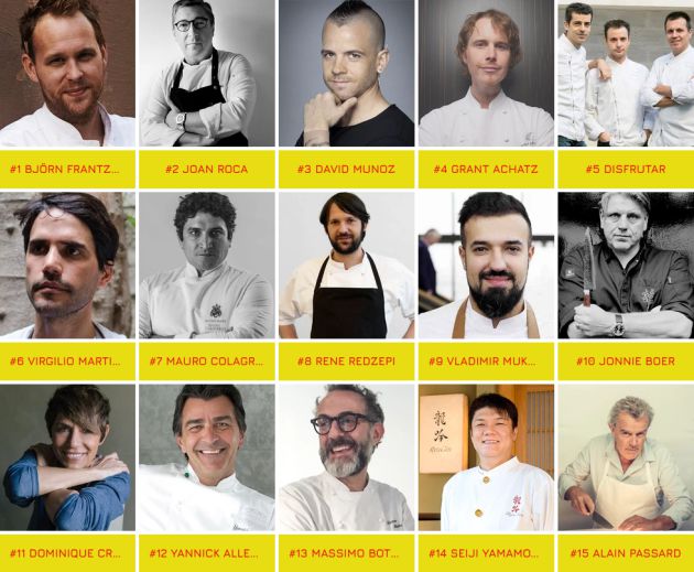Los 15 mejores chefs, según The Best Chef 2019. Los 15 mejores chefs, según The Best Chef 2019.