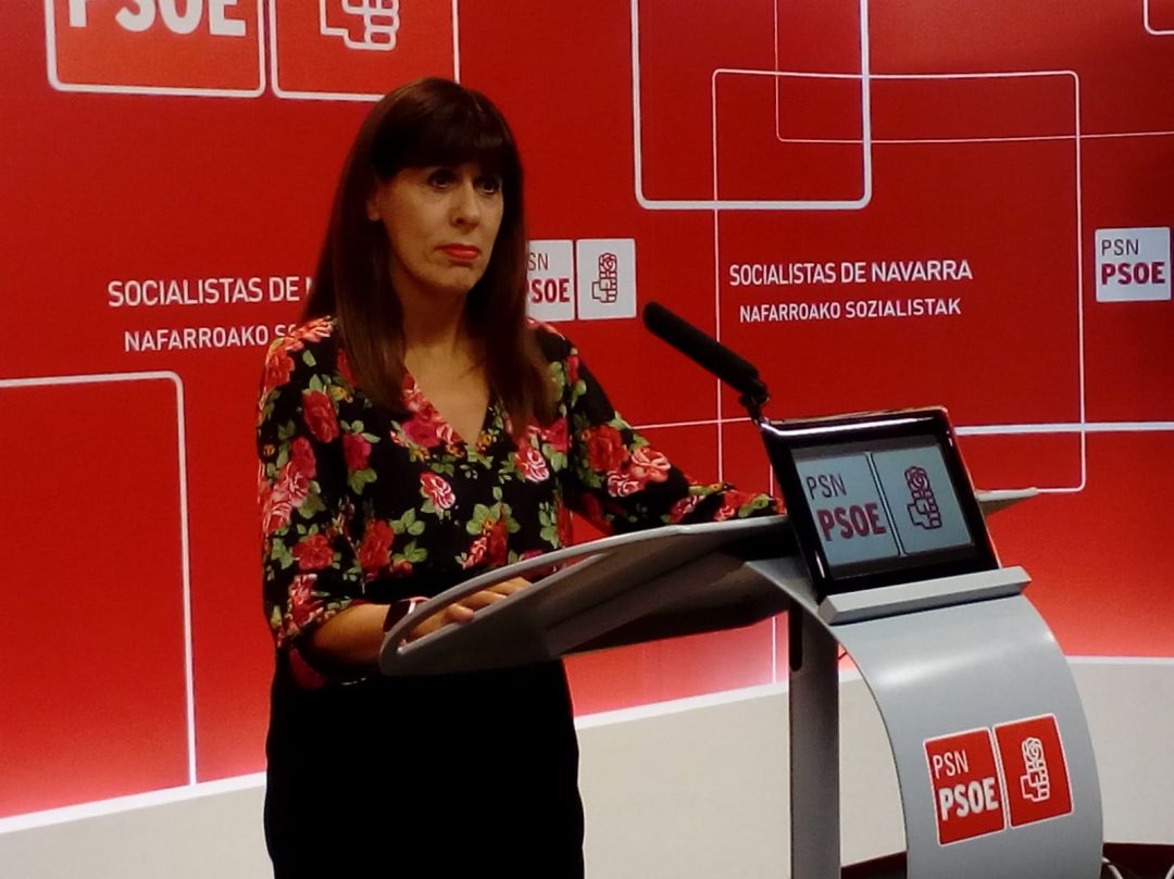 La edil pamplonesa Maite Esporrín en la rueda de prensa en la que ha anunciado su candidatura a presidir la Mancomunidad de la Comarca de Pamplona La edil pamplonesa Maite Esporrín en la rueda de prensa en la que ha anunciado su candidatura a presidir la Mancomunidad de la Comarca de Pamplona
