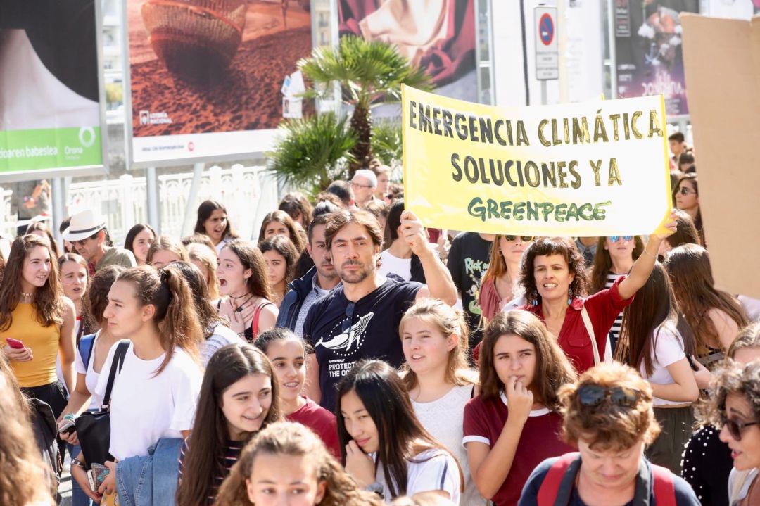Javier Bardem se suma a la manifestación juvenil contra el cambio climático Javier Bardem se suma a la manifestación juvenil contra el cambio climático