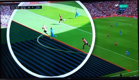 La imagen que se vio en televisión en la primera parte y que fue trazada por el realizador de Mediapro La imagen que se vio en televisión en la primera parte y que fue trazada por el realizador de Mediapro