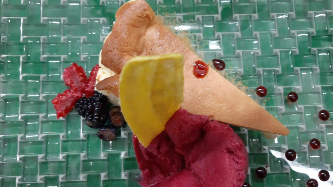 Tarta de queso con helado de chordón... sin gluten