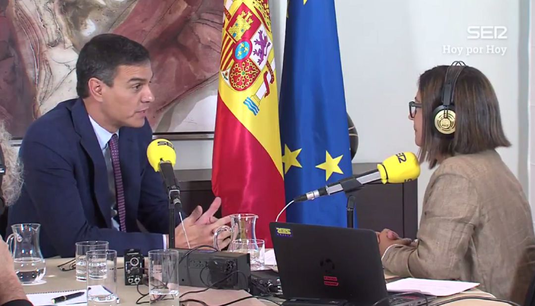 Pedro Sánchez en su entrevista con Ángels Barceló en Hoy por Hoy Pedro Sánchez en su entrevista con Ángels Barceló en Hoy por Hoy