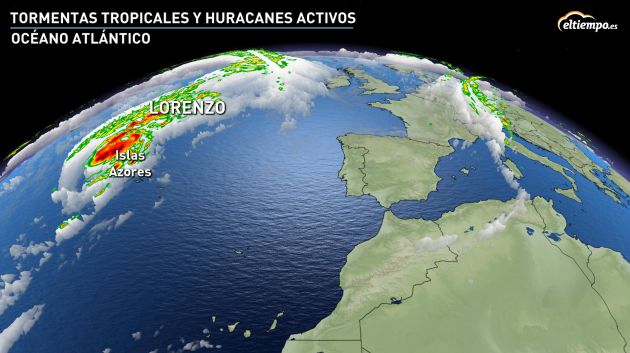 Lorenzo se aleja de las Azores. Lorenzo se aleja de las Azores.