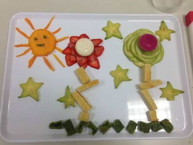 Uno de los platos artísticos preparados para el experimento Uno de los platos artísticos preparados para el experimento