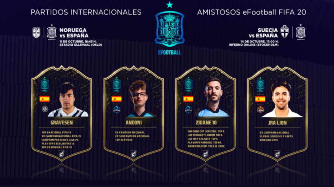 eFootball: los seleccionados por España para enfrentarse a Noruega y Suecia