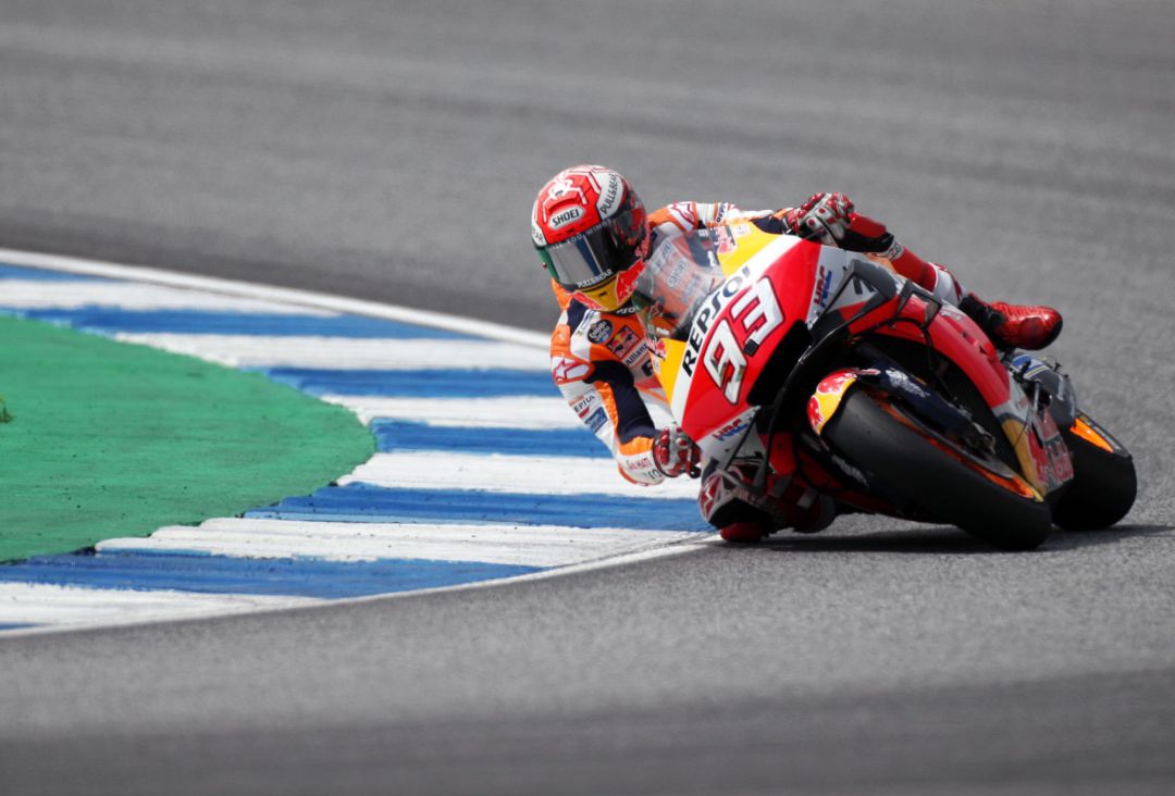 Marc Márquez durante la clasificación del GP de Tailandia. Marc Márquez durante la clasificación del GP de Tailandia.